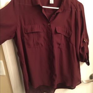 Burgundy Button down